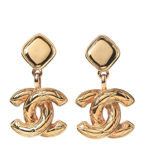 chanel clip on earrings price|chanel cc earrings original.